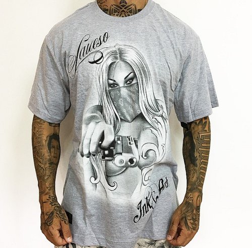 Camiseta Ink & Art Thug Girl Cinza