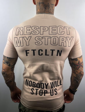 Camiseta Respect My STORY Caqui